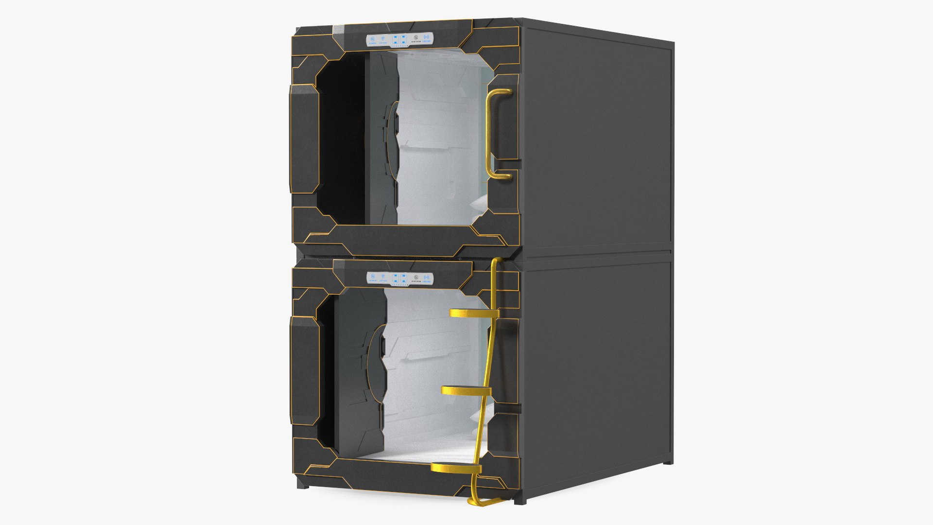 Capsule Hotel Pods 3D model preview