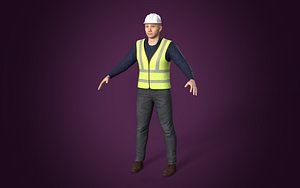 Architect Civil Engineer - Man -- Rigged -- Construction Worker Mechanic Plumber Miner- Uniform Vest