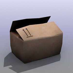 3d cardboard box model