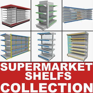 3d supermarket shelves 2