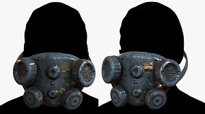 Gas mask protection futuristic technology 3D model