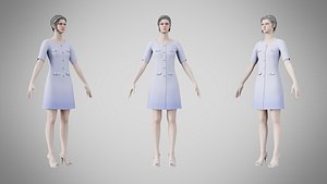 Dress 37 Periwinkle 3D model