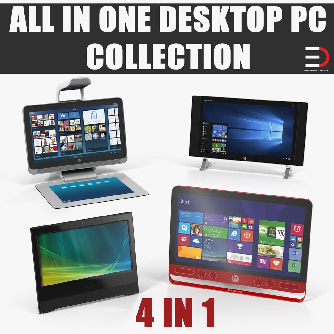 All In One Desktop PC 3D Models Collection 3D model preview