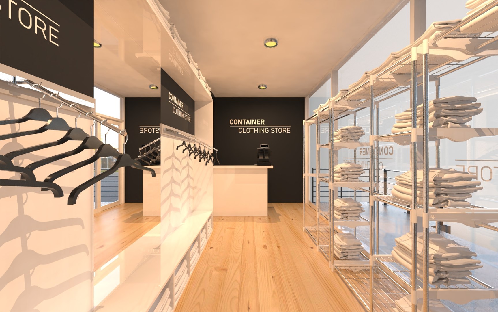 3D Shipping Container Clothing Store Model TurboSquid 1587927