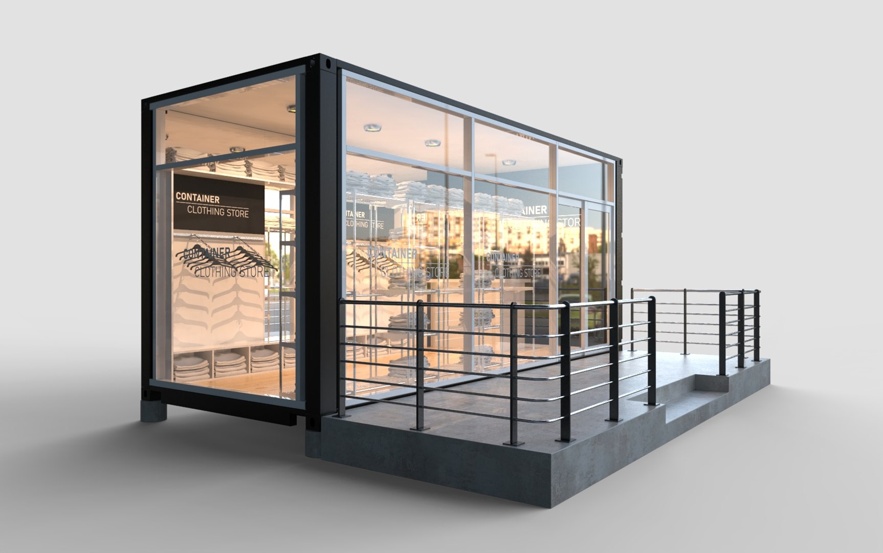 3D Shipping Container Clothing Store Model TurboSquid 1587927