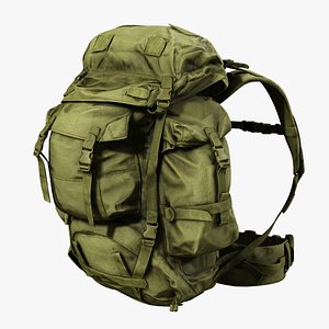 3D Military Rucksack Backpack- Game Ready 3D Model