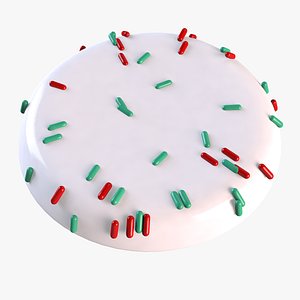 Frosted Round Cake with Sprinkles
