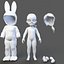 Minah Little Girl in Rabbit Outfit