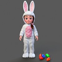 Minah Little Girl in Rabbit Outfit