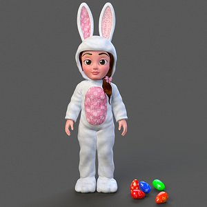 Minah Little Girl in Rabbit Outfit