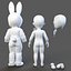 Minah Little Girl in Rabbit Outfit