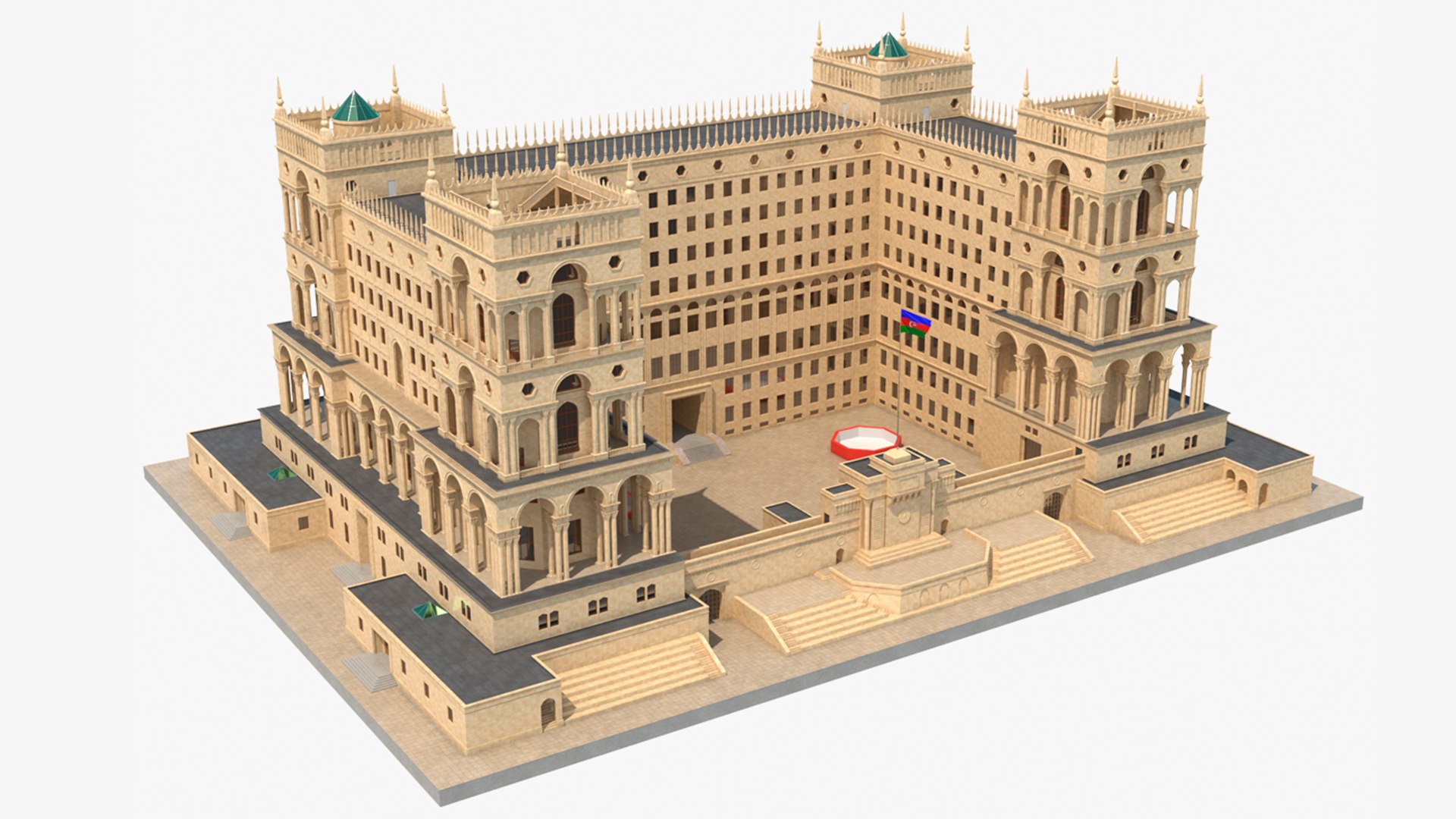 Government House of Baku 3D model preview