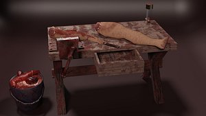 Butchery Vessel Grip Clamp Slaughter Table Blade  Harvester Pail 3D model