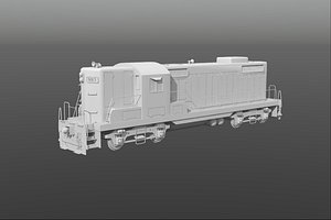 train gp9 locomotive 3d model