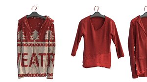 3D model Christmas sweaters with pbr textures