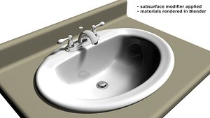3d model bathroom sink