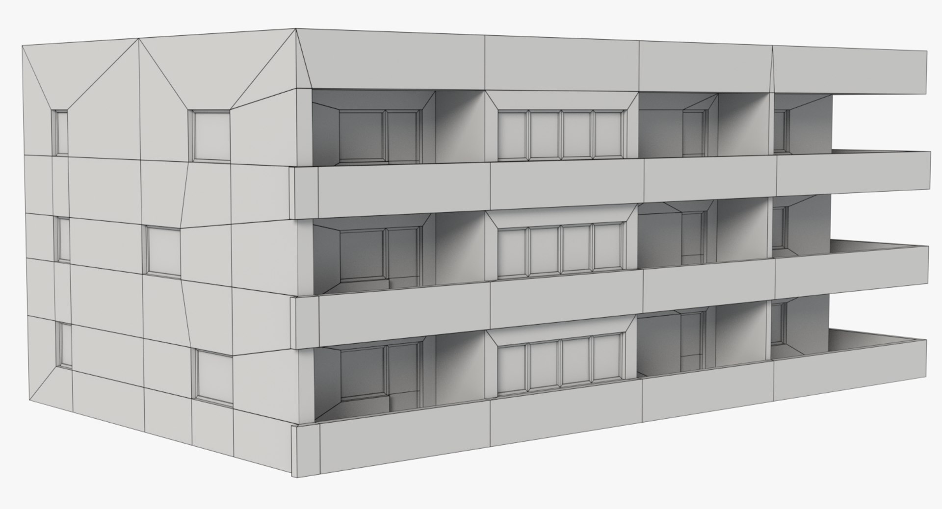 Units Building Exterior 3d Obj