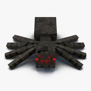minecraft spider rigged 3D model