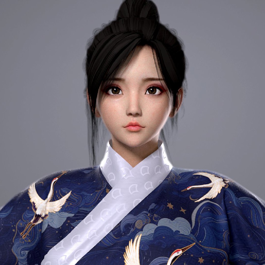 3D Chinese Ancient Costume Girl Female Warrior Model - TurboSquid 2202425