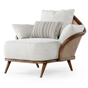 3D lounge armchair garden model