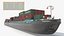 3D Camaro V River Cargo Barge With Load Dutch Flag Gray Rigged