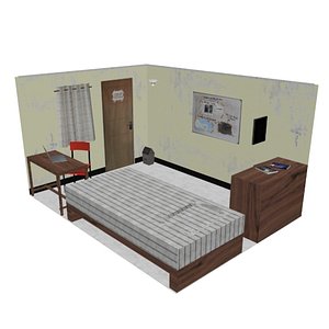 small student bedroom 3D model