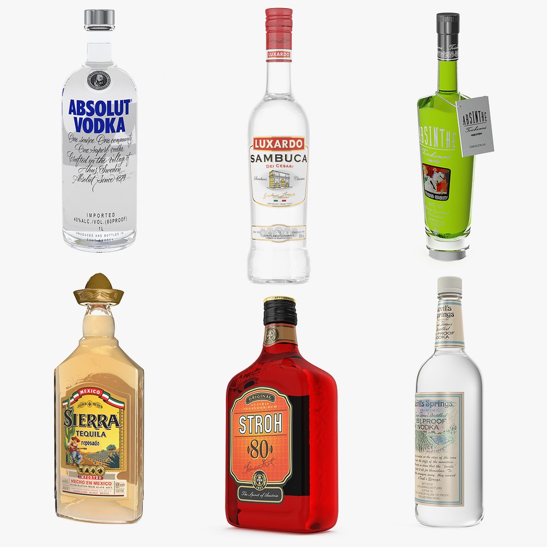 Alcoholic Drinks Collection 4 3D model preview