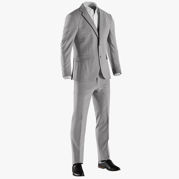 men s suit 3D model - 1674274