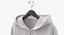 Zipper Hooded Sweatshirt Hanging Male Pocket Blank White and Branded Heather