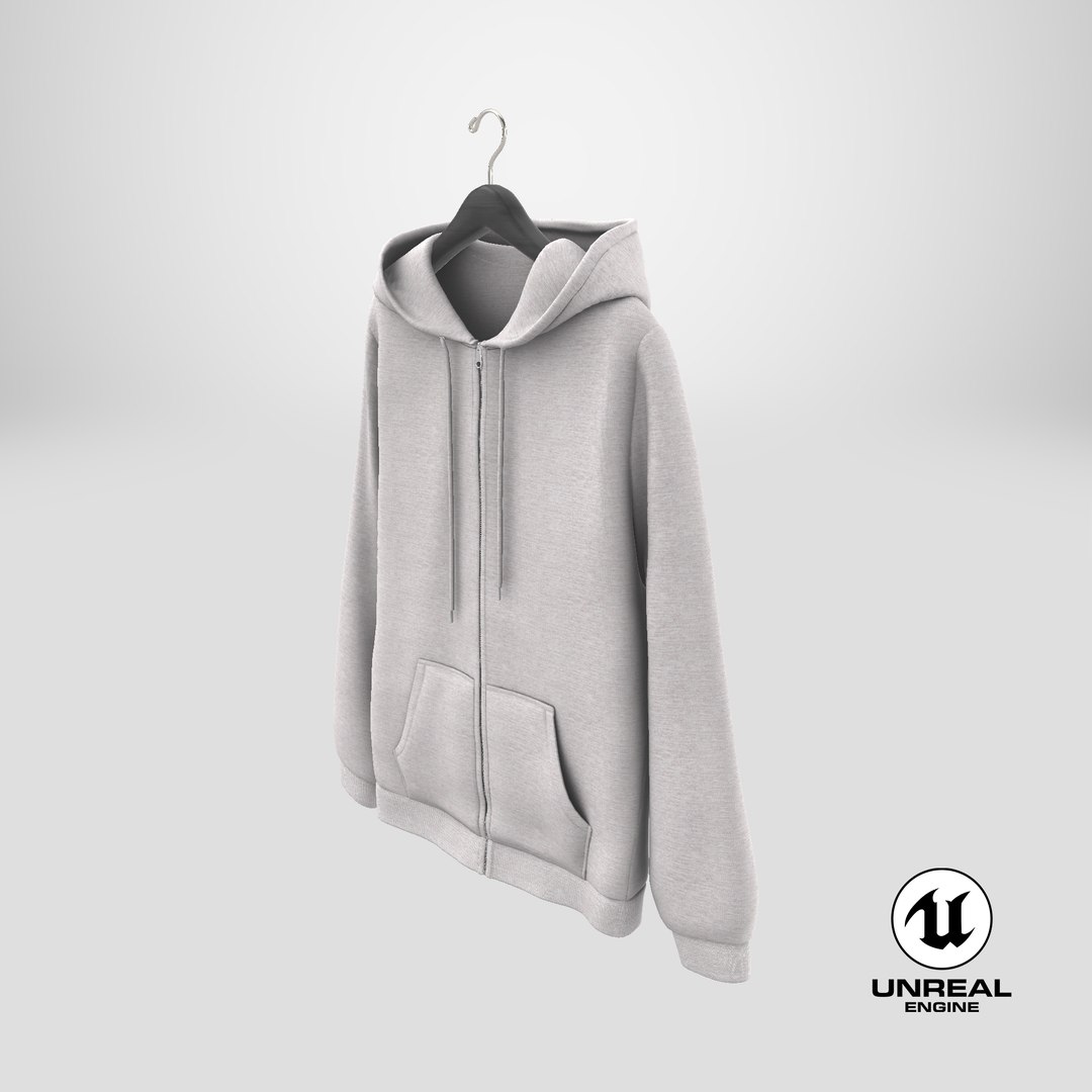 Zipper Hooded Sweatshirt Hanging Male Pocket Blank White and Branded Heather 3D model https://p.turbosquid.com/ts-thumb/O4/FLRwsl/Tx/stemcell_unreal_render/png/1704450606/1920x1080/fit_q87/100ec56405a4a990889249fa77468b5b1e3b8880/stemcell_unreal_render.jpg