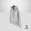 Zipper Hooded Sweatshirt Hanging Male Pocket Blank White and Branded Heather