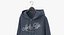 Zipper Hooded Sweatshirt Hanging Male Pocket Blank White and Branded Heather