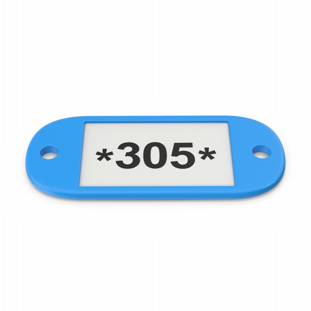 Hotel Room Key Number Tag Model - TurboSquid 2271586