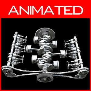Boxer engine with animation