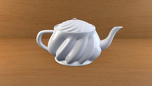 3D White Porcelain Teapot model