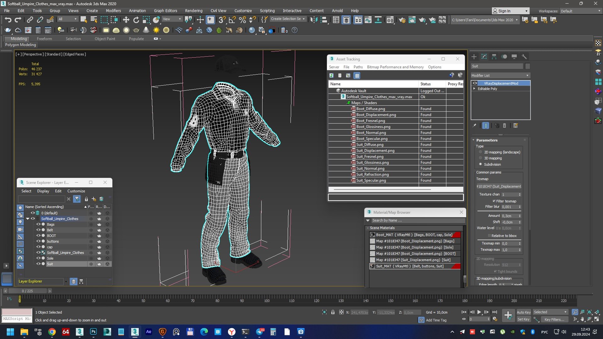 3D Softball Umpire Clothes TurboSquid 2297517