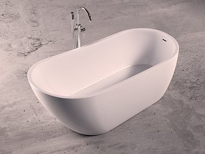 Freestanding oval bathtub with floor-mounted tap 5