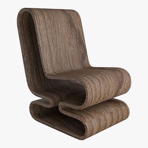 3D wood chair model