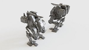 3D Gothic Mech for 3d Print model