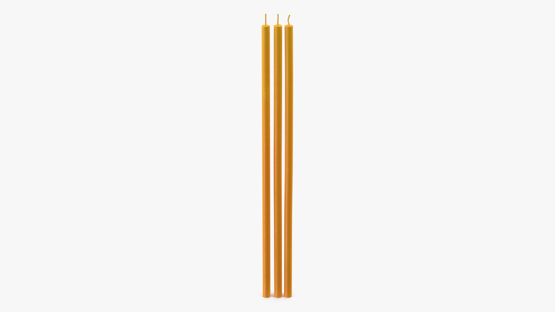 Thin Church Wax Candles 3D model preview