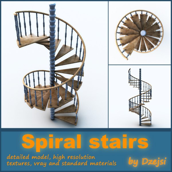 3d spiral stairs model