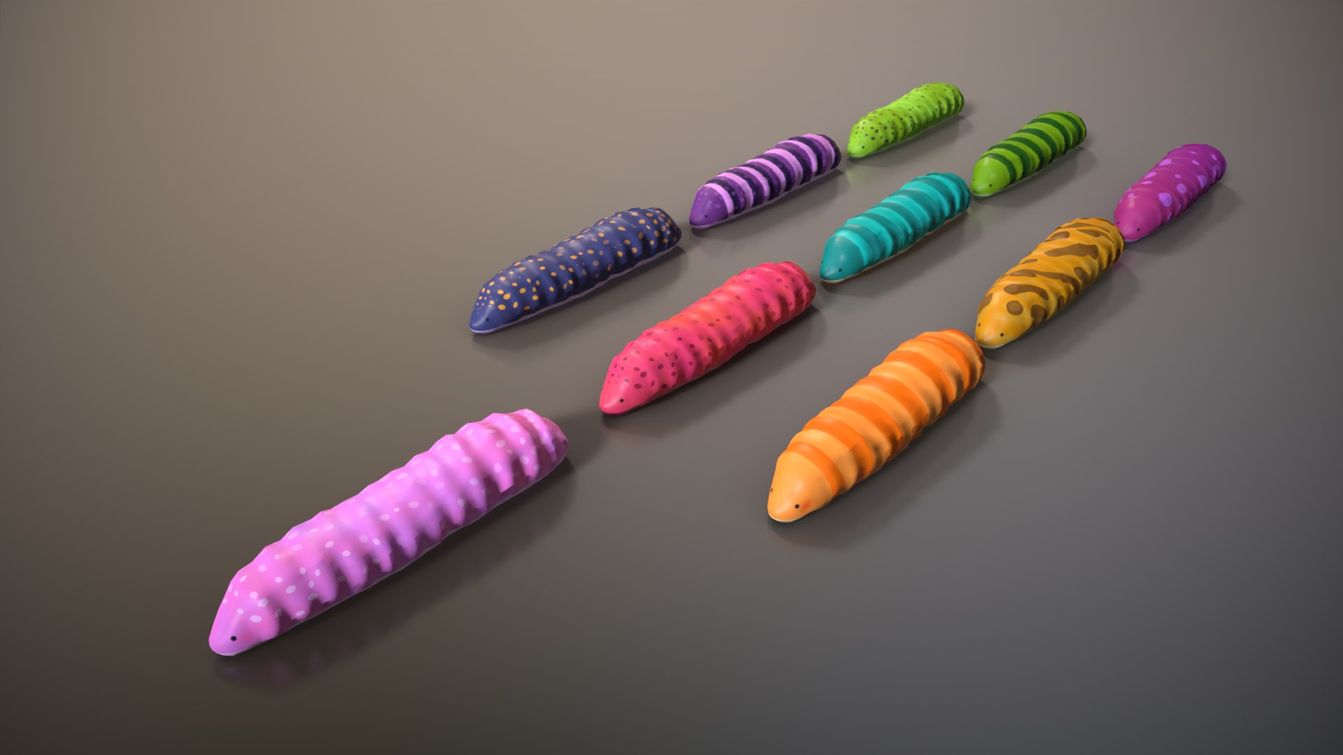3D Small Worms Animated Low-poly - TurboSquid 2067994