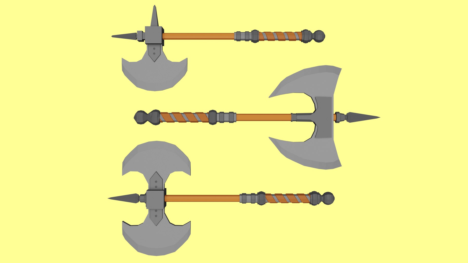 3D weapon pack https://p.turbosquid.com/ts-thumb/O4/e3Xo05/mz/lpp_allaxes/jpg/1613085515/1920x1080/fit_q87/92aa5d5f7c2d02297f58258d54781f581ddf062d/lpp_allaxes.jpg