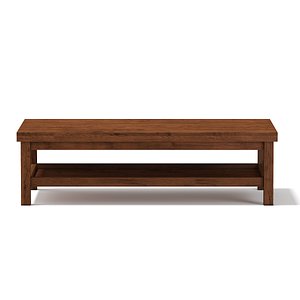 3d wooden rectangular coffee table model