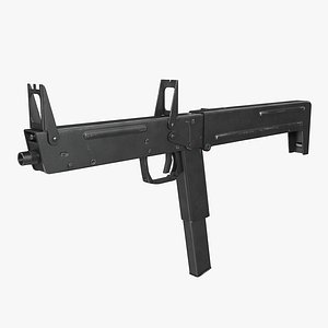 russian folding submachine gun 3D model