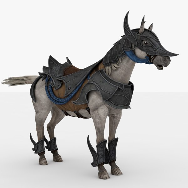 3D White Horse Rigged model