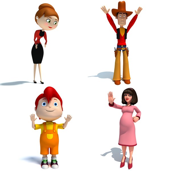 rigged cartoon characters 3d max