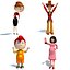 Modelos de personajes de dibujos animados aparejados
