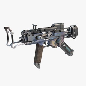 3D Future sci-fi style submachine gun model