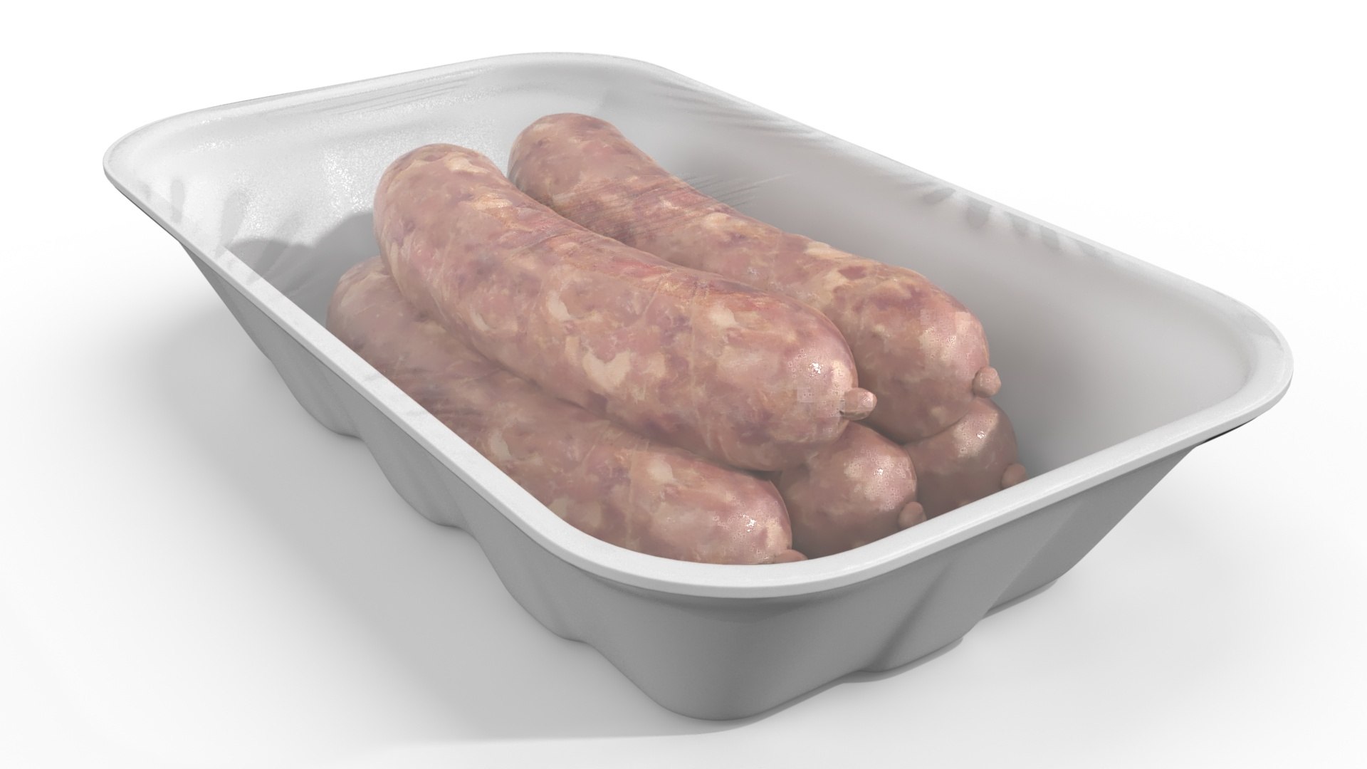 Meat Sausages Wrapped for Sale 3D model preview